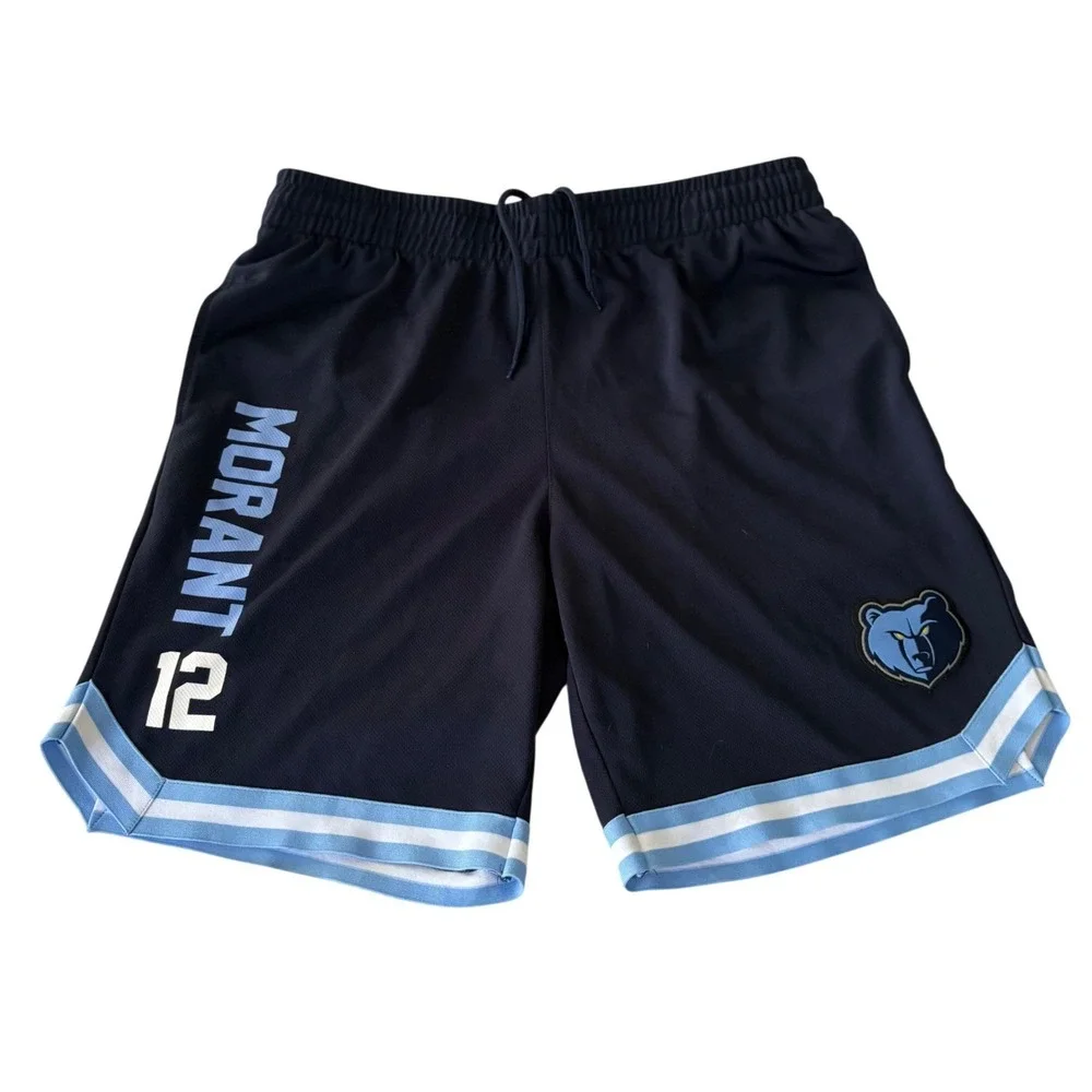 Ja Morant Memphis Grizzlies NBA Basketball Shorts Mens XL Blue UNK Mesh #12